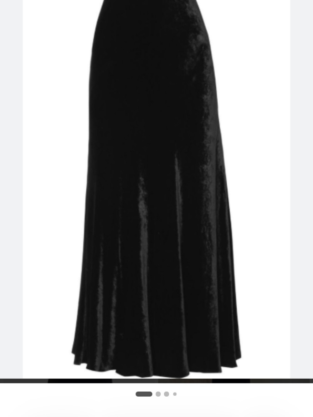 Black velvet maxi skirt